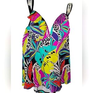 Cacique 40DD underwire tankini Swim top